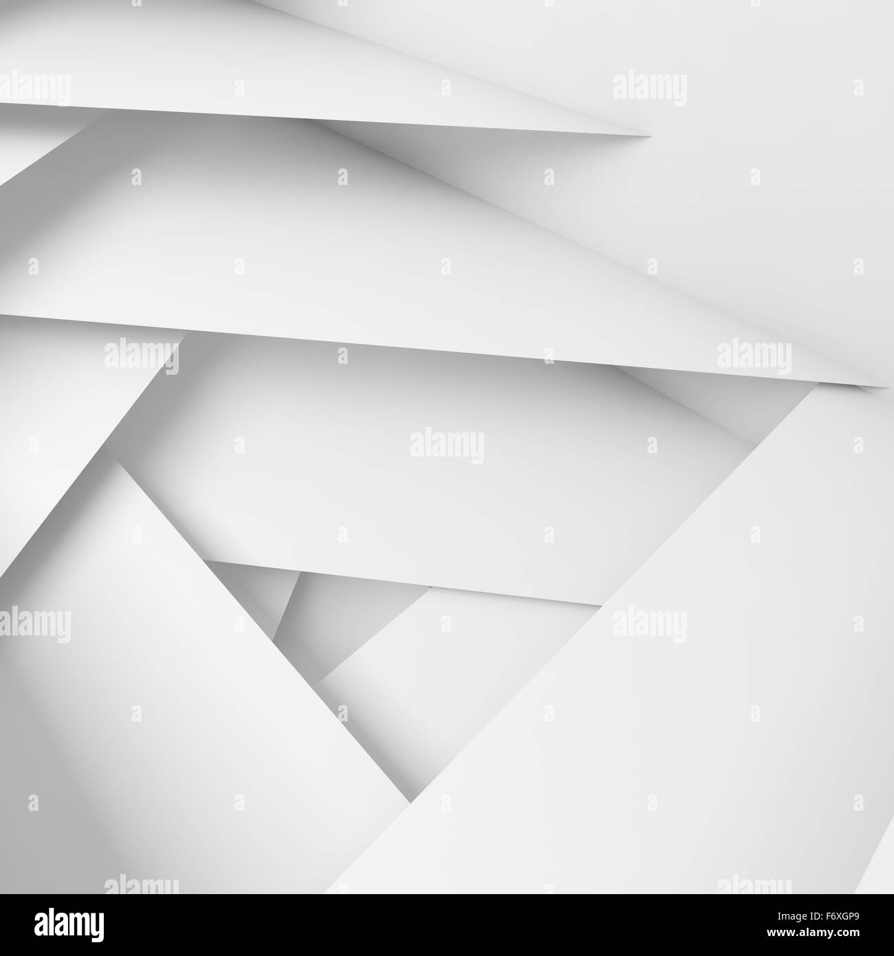 Abstrakten geometrischen Hintergrund mit weißen Schichten Muster, 3d illustration Stockfoto