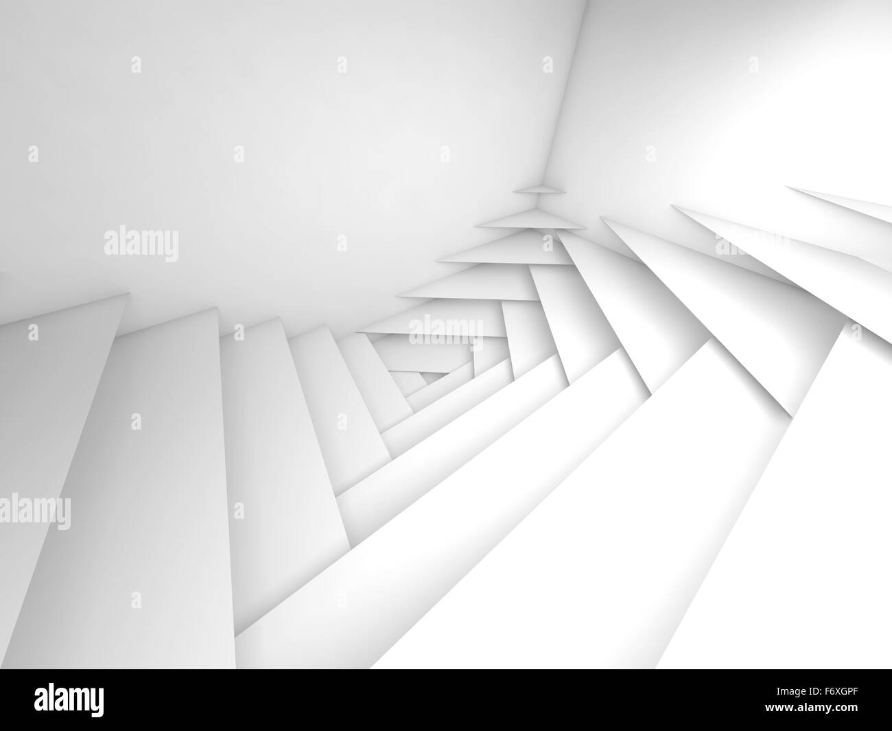 Abstrakten geometrischen Hintergrund. Weiße "layers" Muster und weiche Schatten, 3d illustration Stockfoto