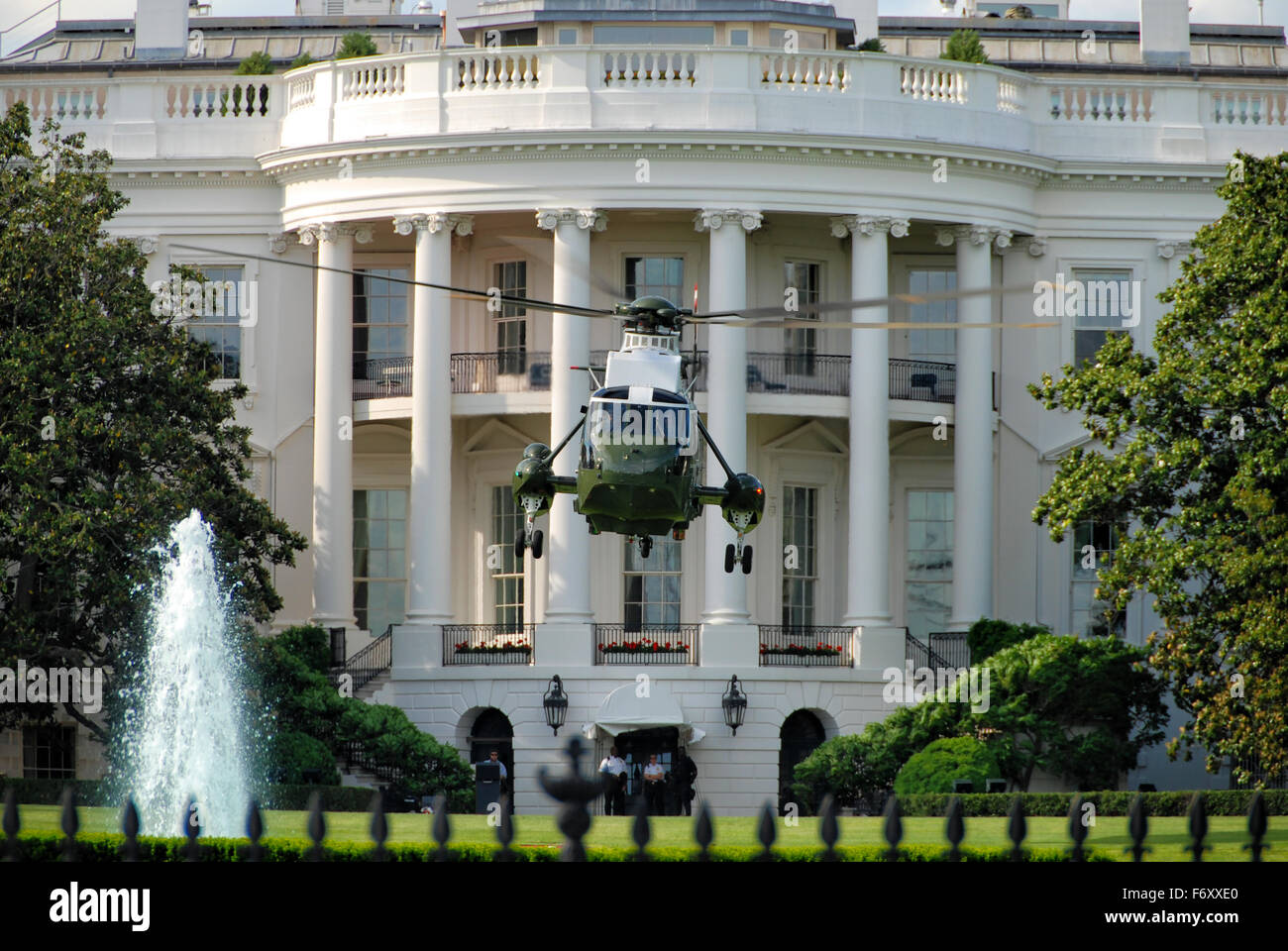 Marine ein Hubschrauber im Weißen Haus in Washington DC, USA Stockfoto