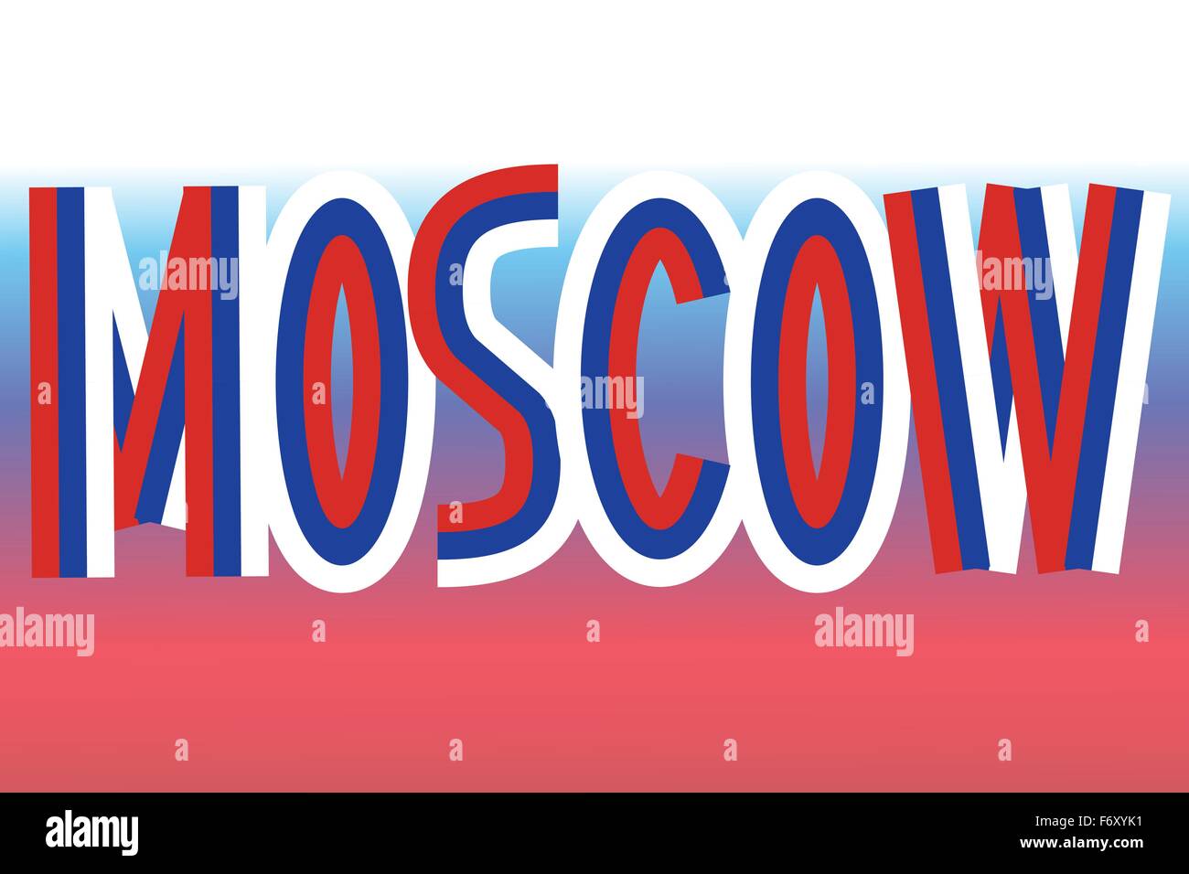 Moskau-Inschrift aus russischen Fahnen hergestellt Stock Vektor
