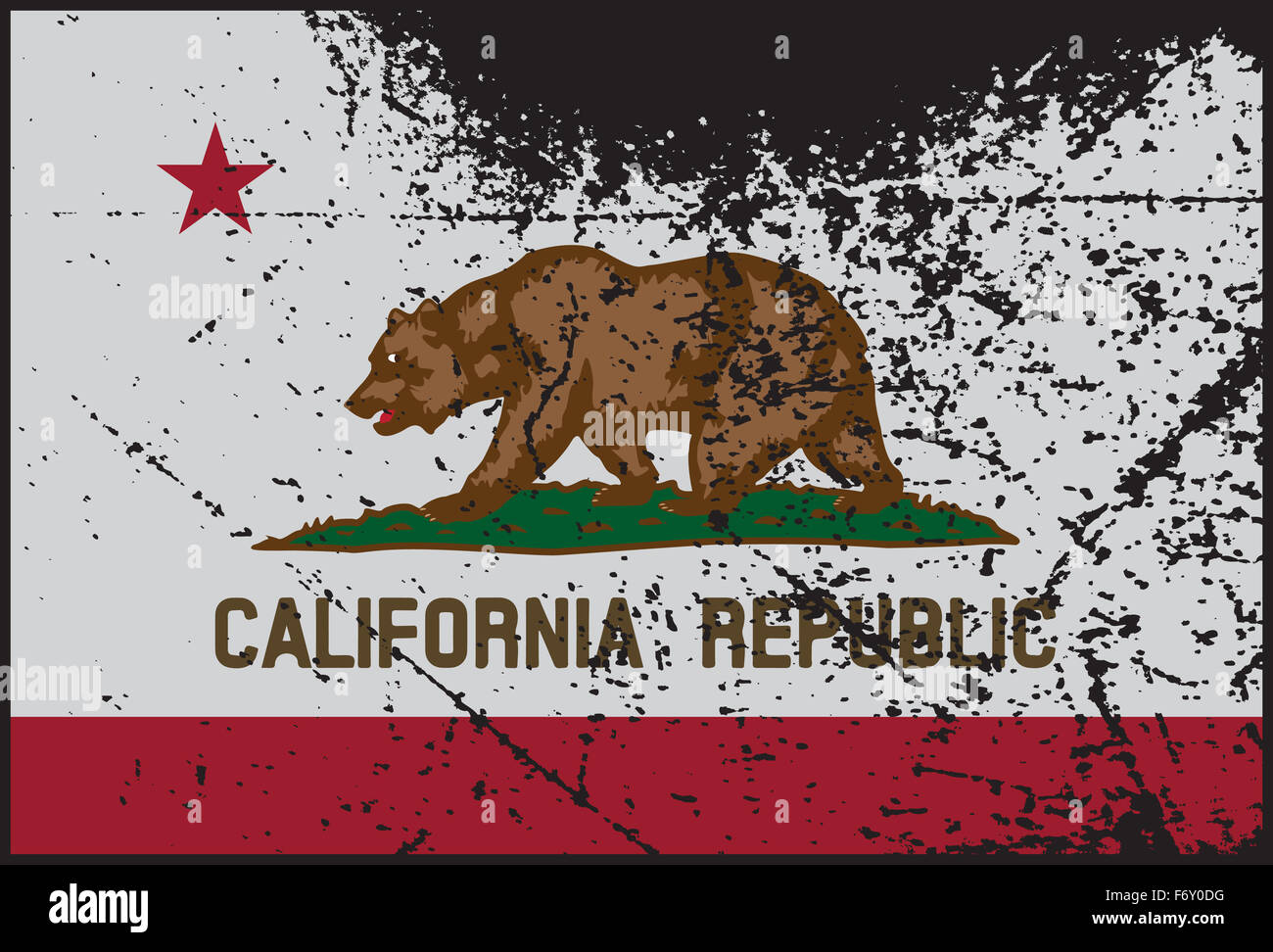 Ein California Flagge mit einem Grunge-design Stockfoto
