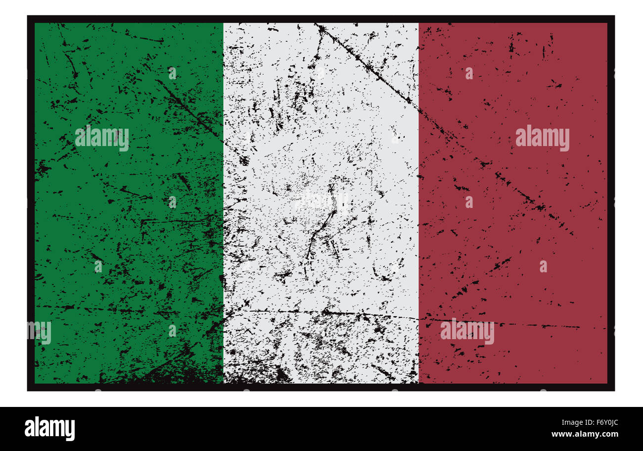 Ein grunged italienischer Flagge entwerfen isolierten auf weißen Hintergrund Stockfoto