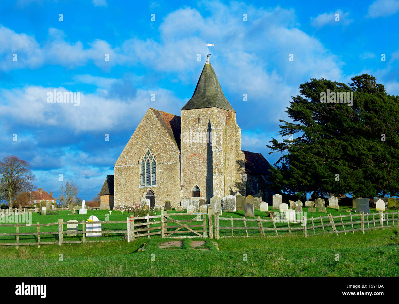 St. Clemens Kirche, alte Romney, Romney Marsh, Kent, England UK Stockfoto