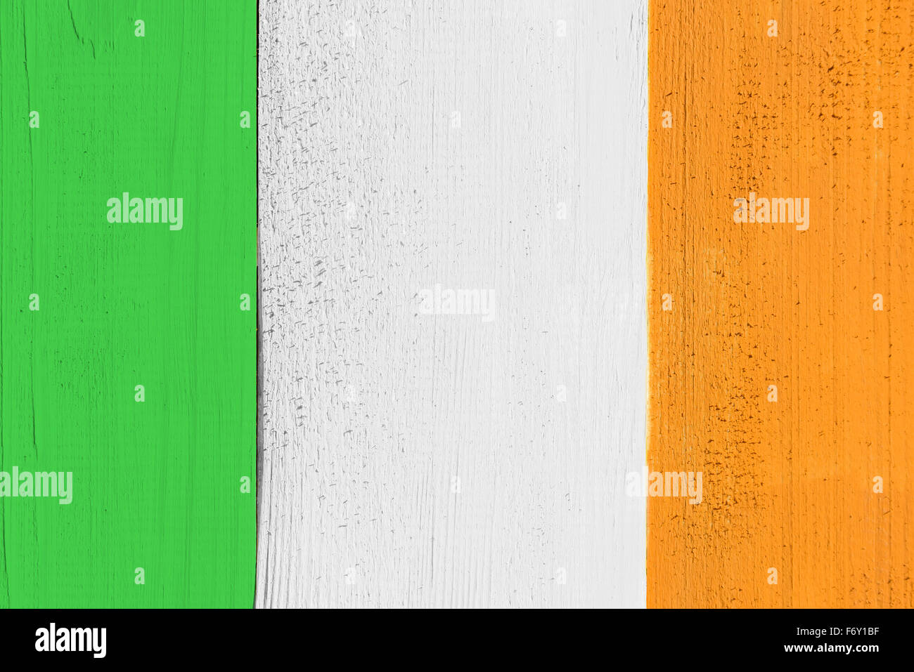 Irland Flagge auf Holzplatten gemalt Stockfoto