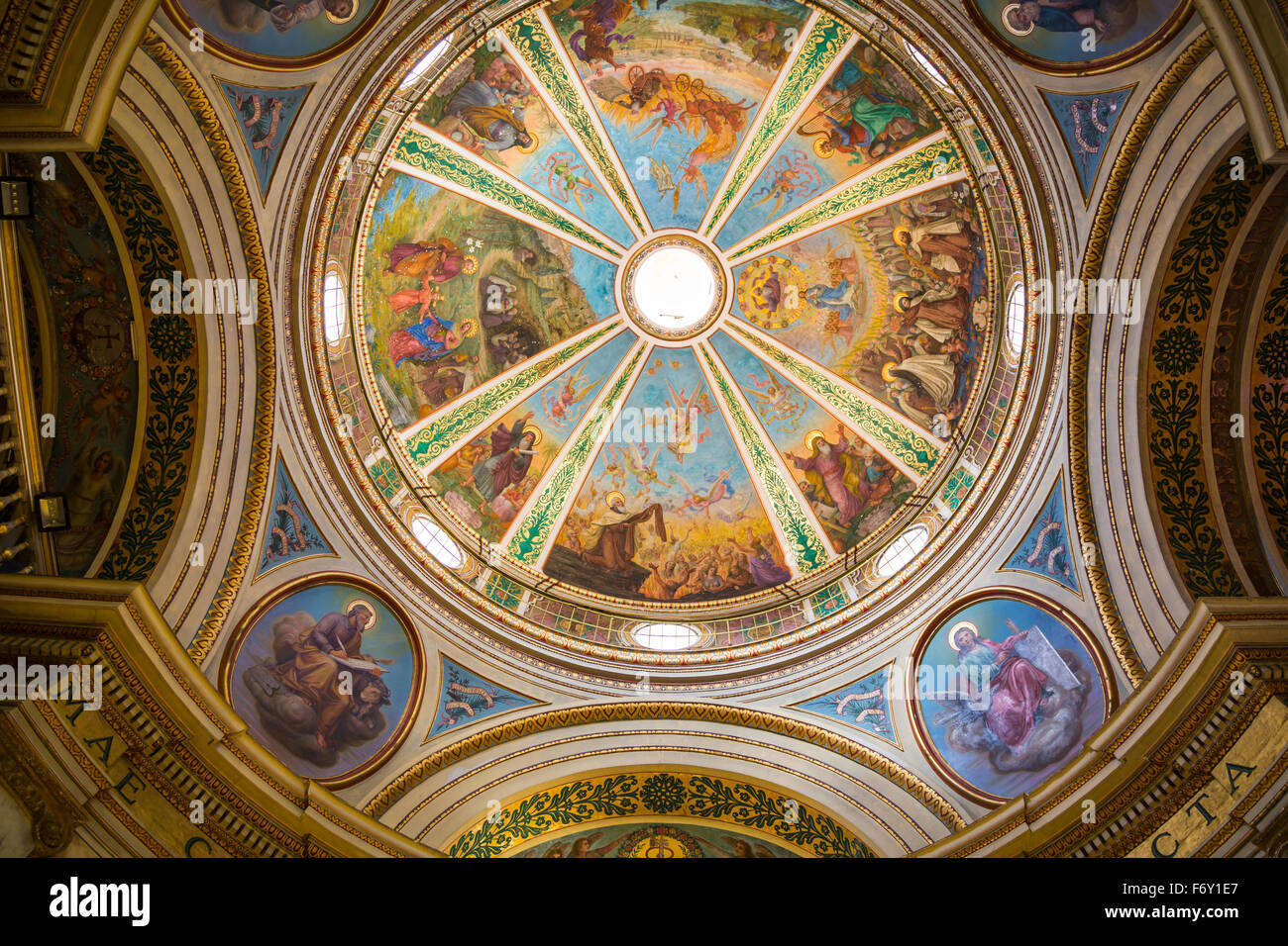 Die Kuppel Detail der Stella Maris Karmeliterkloster Kirche an den Hängen des Mount Carmel, Israel, Naher Osten. Stockfoto