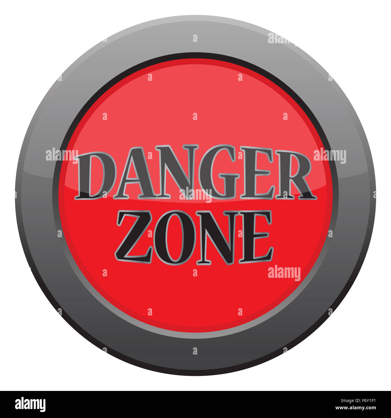 Eine Gefahr Zone Symbol in blau auf einem weißen Hintergrund isoliert Stockfoto