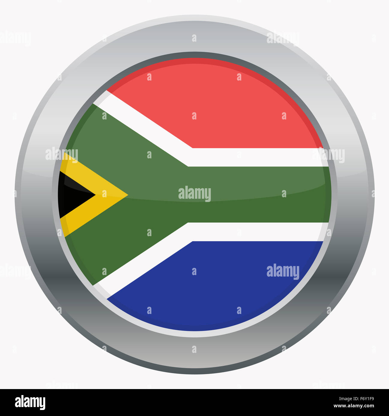 Südafrika-Icon-Design auf einem weißen Hintergrund isoliert Stockfoto