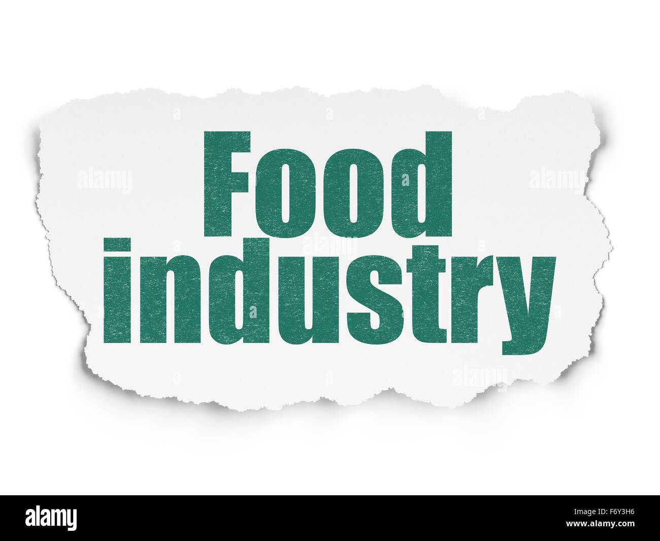 Manufacuring Konzept: Lebensmittelindustrie auf Torn Paper-Hintergrund Stockfoto