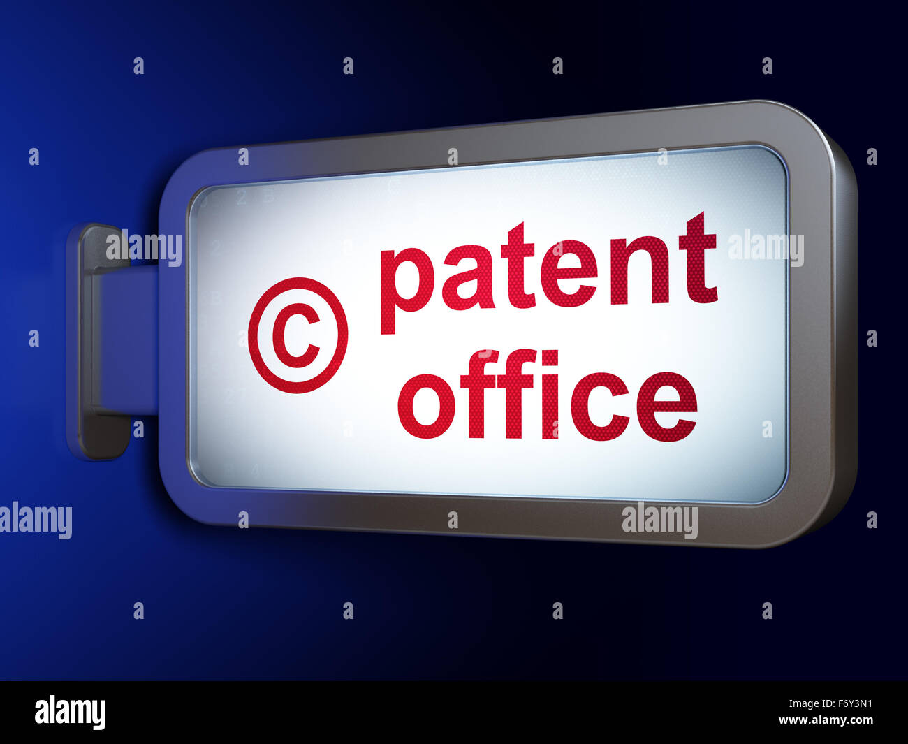 Begriff: Patentamt und Copyright auf Plakat-Hintergrund Stockfoto