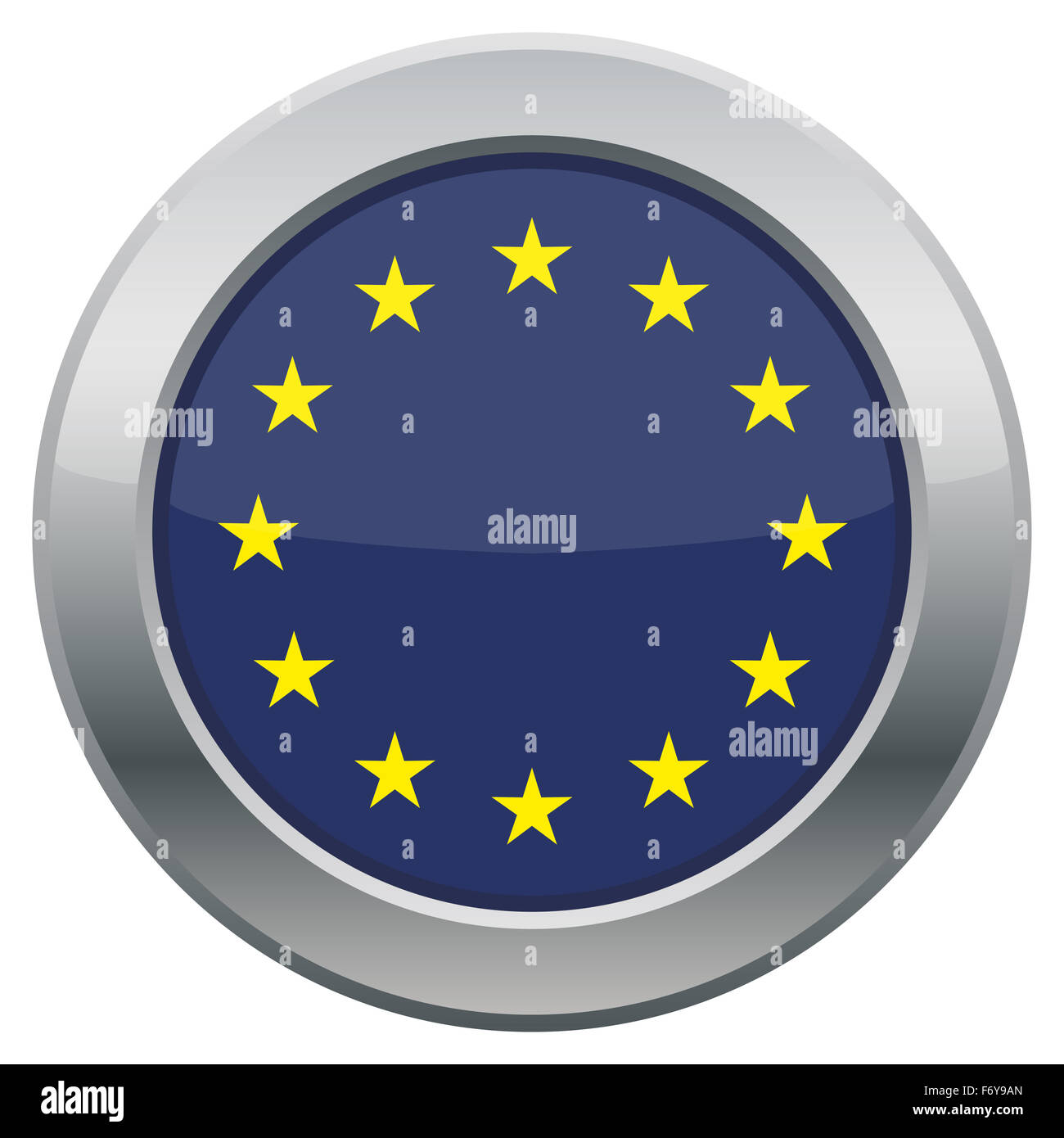 Ein EU-Flagge-Symbol isoliert auf weißem Hintergrund Stockfoto