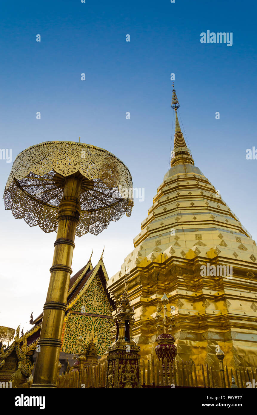 Wat Phrathat Doi Suthep ist Wahrzeichen von Chiangmai nördlichen Provinz von Thailand. Stockfoto