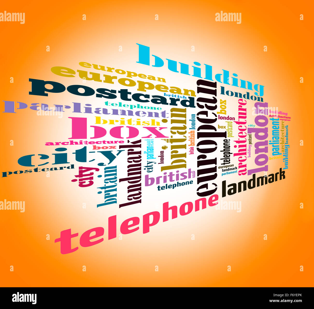 Wortwolke von London - Fantasy Farbe Hintergrund Stockfoto