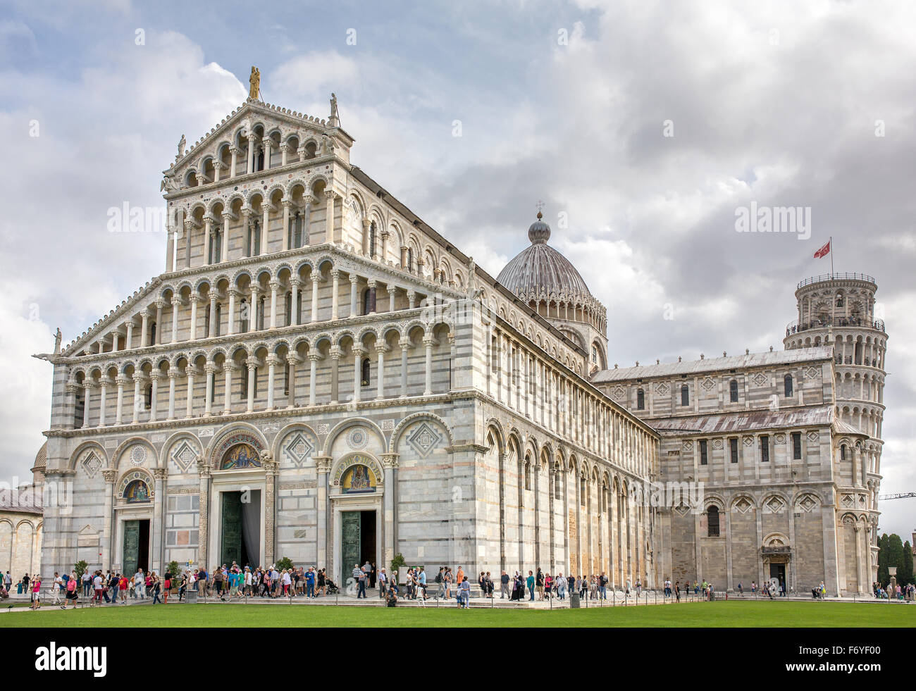 Schiefen Turm und Dom in Pisa, Italien Stockfoto