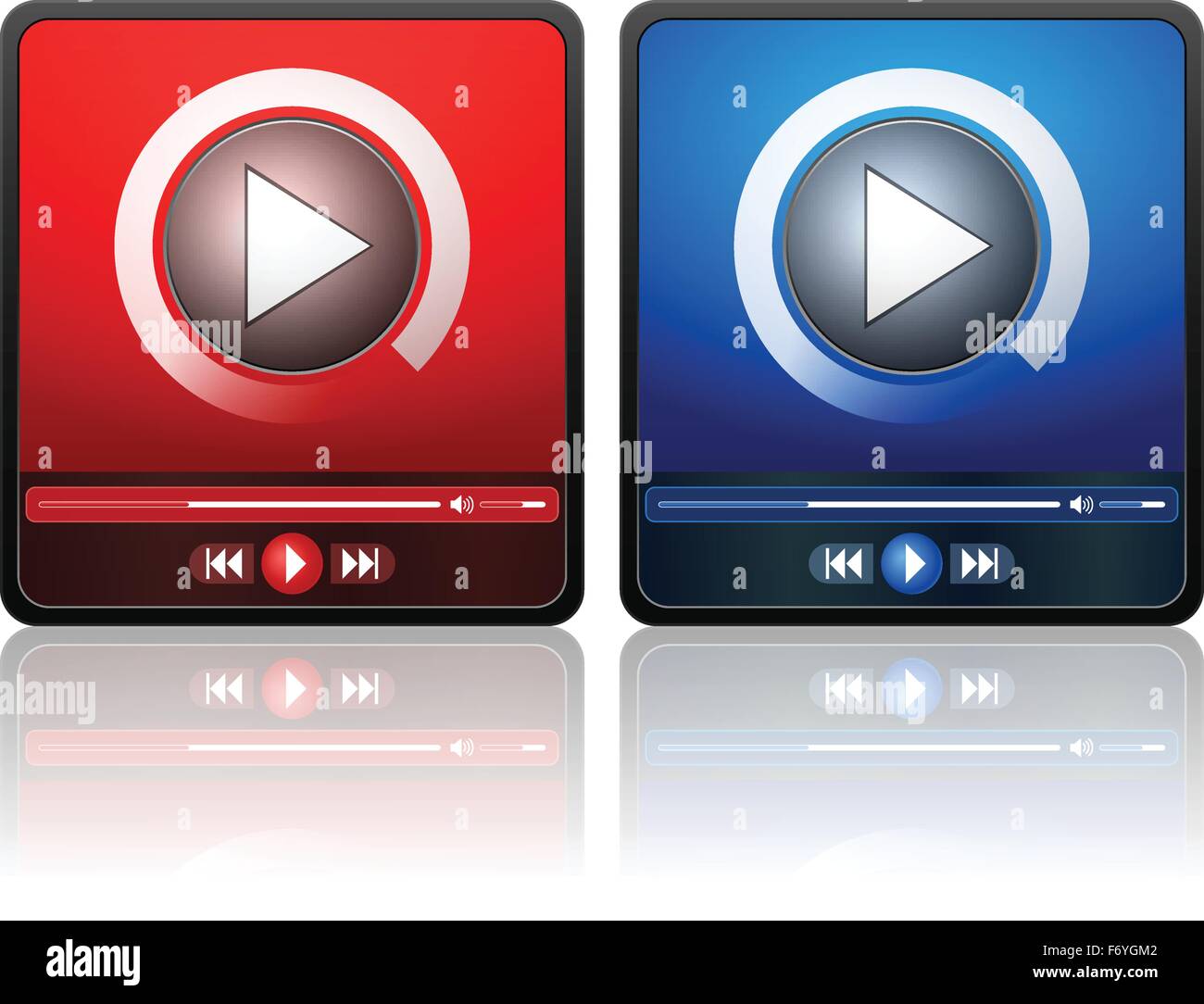 Media Player-Symbol auf einem weißen Hintergrund. Stock Vektor