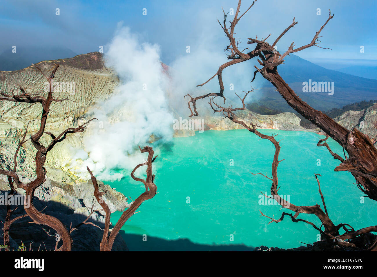 Kawah Ijen Vulcano, Java, Indonesien Stockfoto