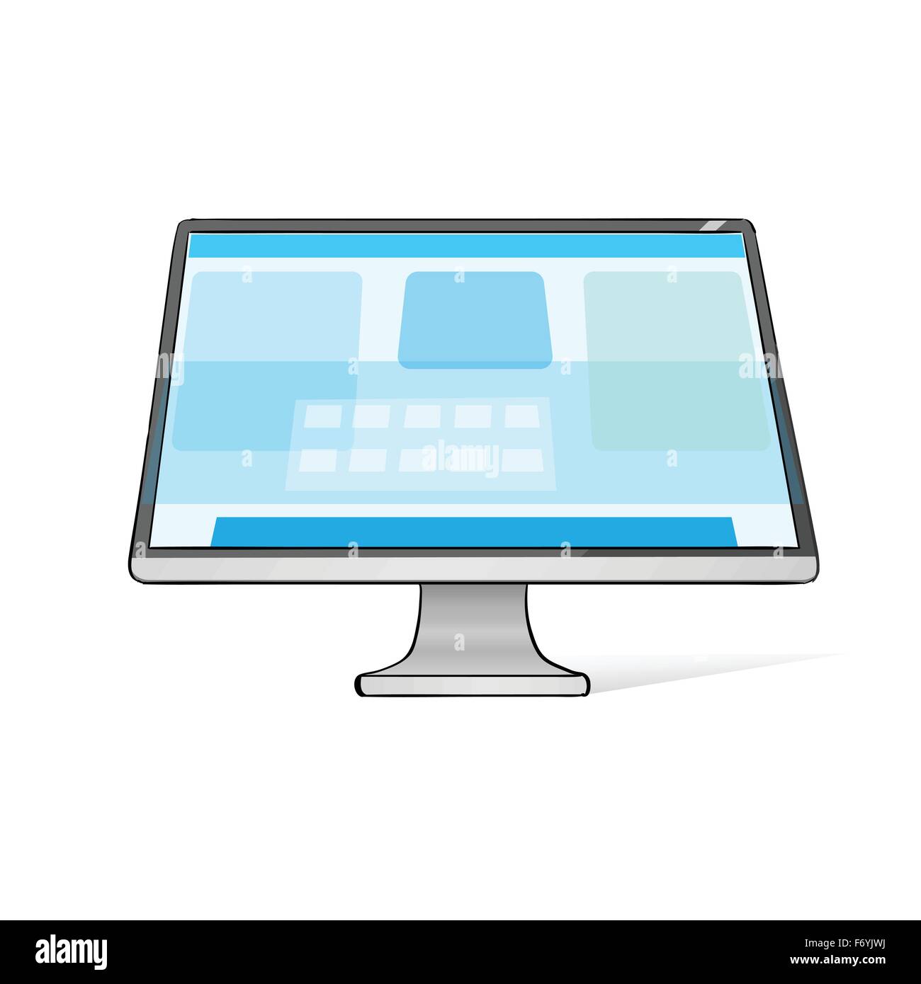 Computer Bildschirm Workstation Hände zeichnen Skizze Stock-Vektorgrafik -  Alamy