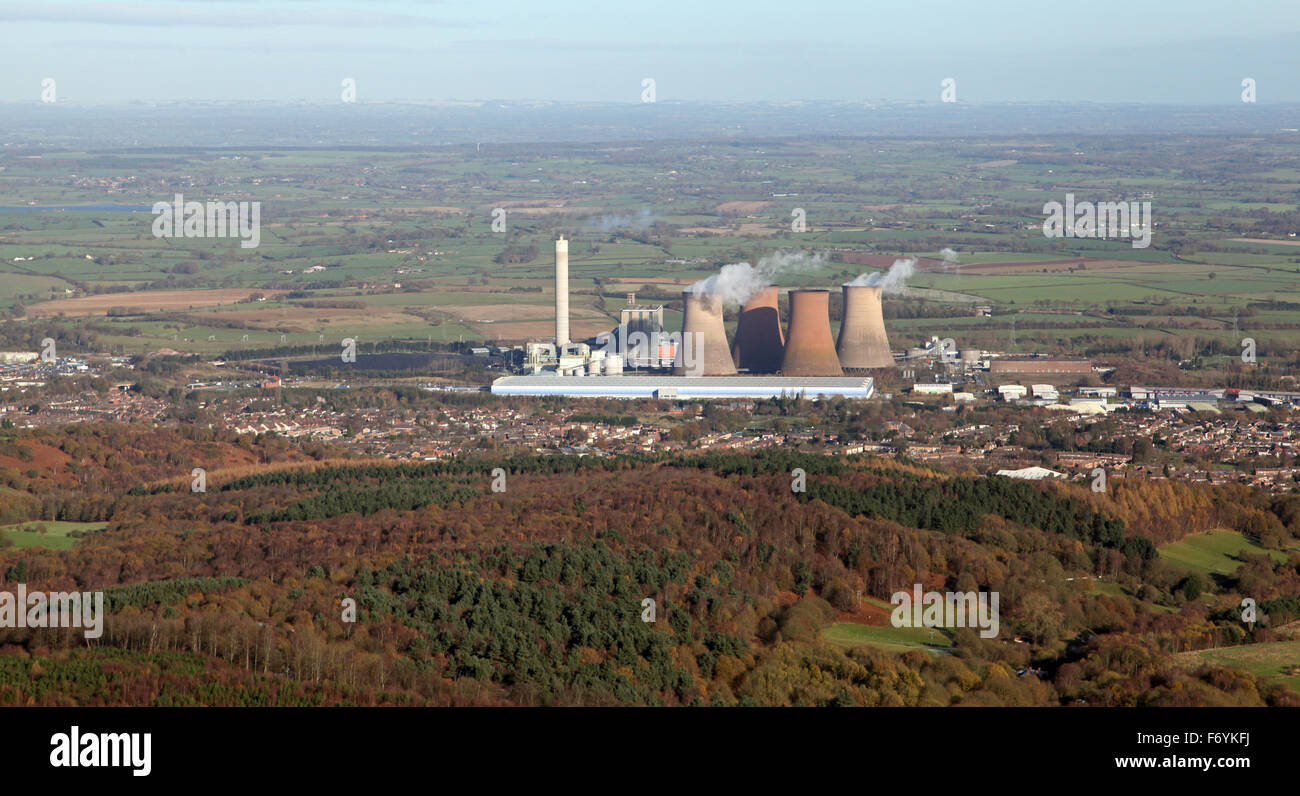 Luftaufnahme von Kraftwerk Rugeley, Staffordshire, UK Stockfoto