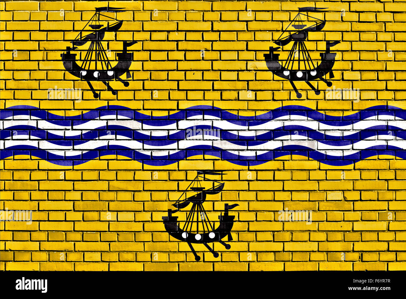 Flagge von Western Isles Rat auf Mauer gemalt Stockfoto