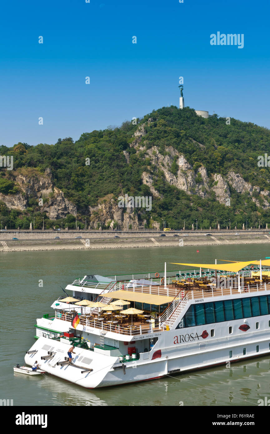 Einen Panoramablick auf die Donau in Budapest, Ungarn. Stockfoto