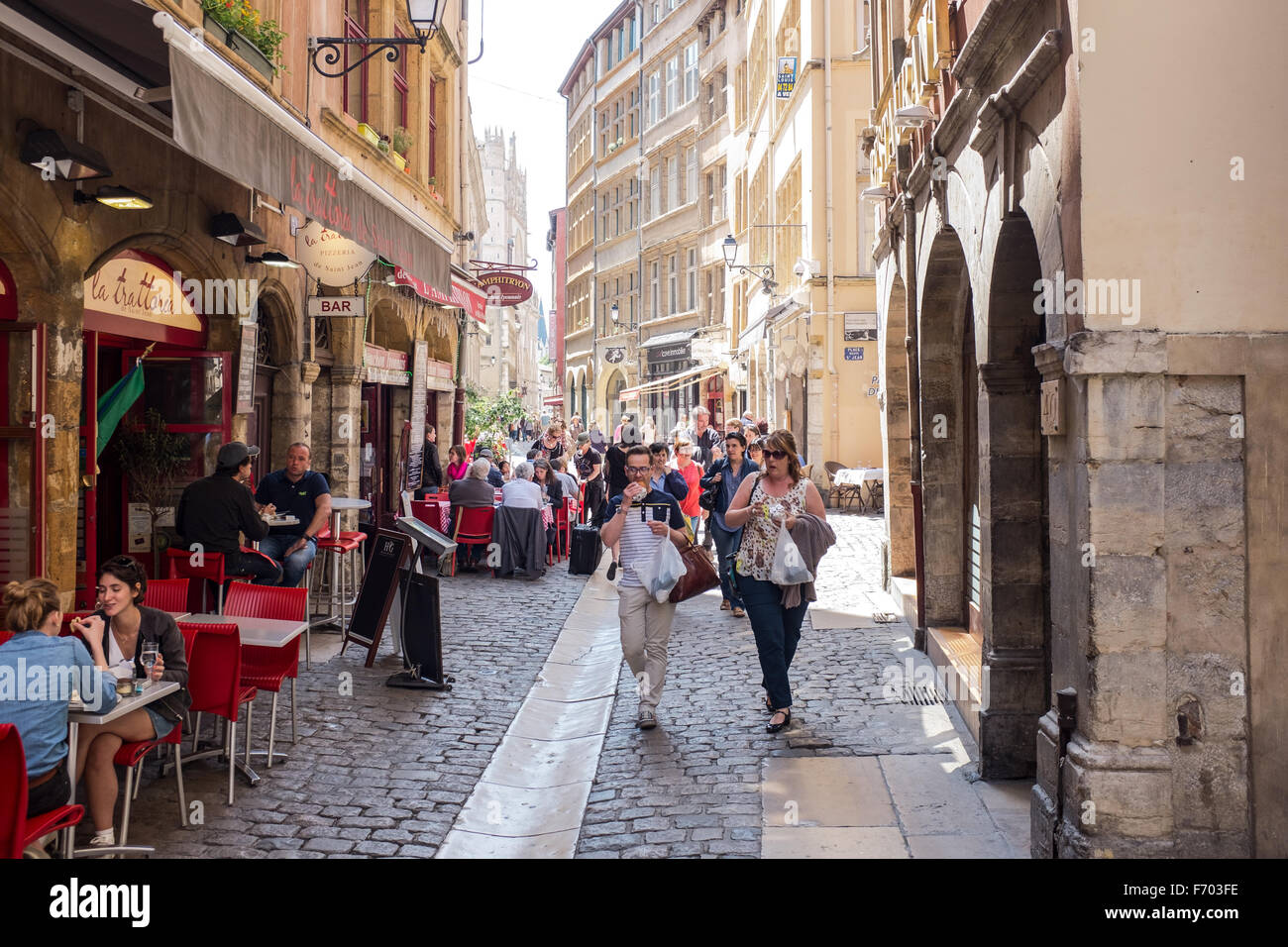 Straße in Vieux Lyon, Frankreich Stockfoto