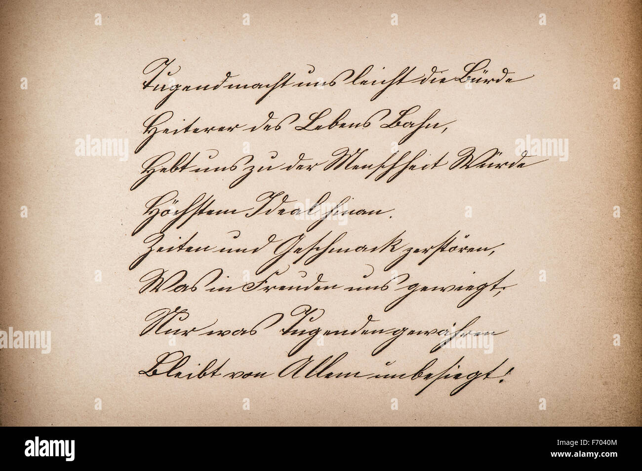 Alten kalligraphische Handschrift. Vintage-Papier Textur Hintergrund Stockfoto