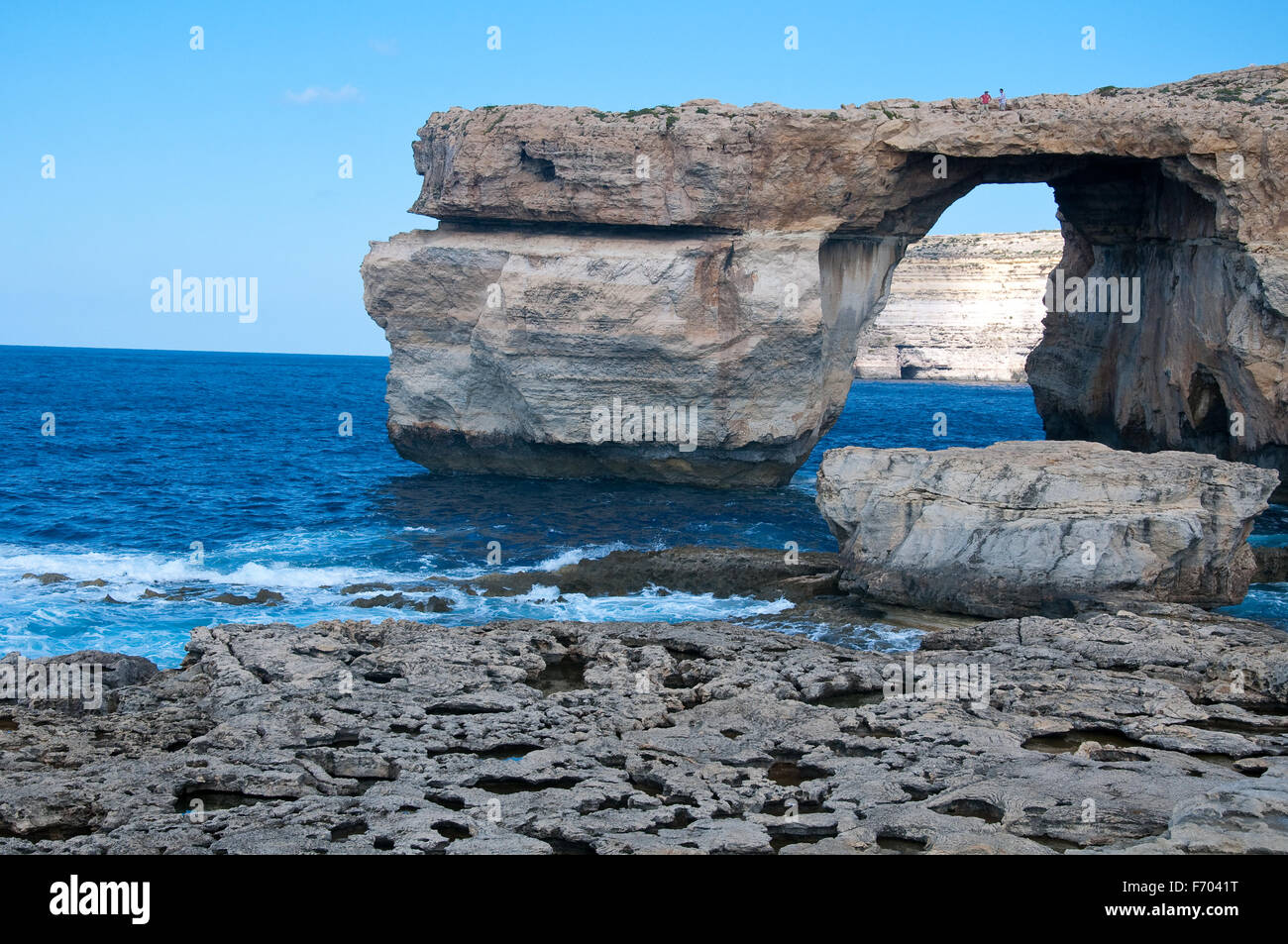 Das berühmte blaue Fenster Dwejra auf der Insel Gozo, Malta Stockfoto