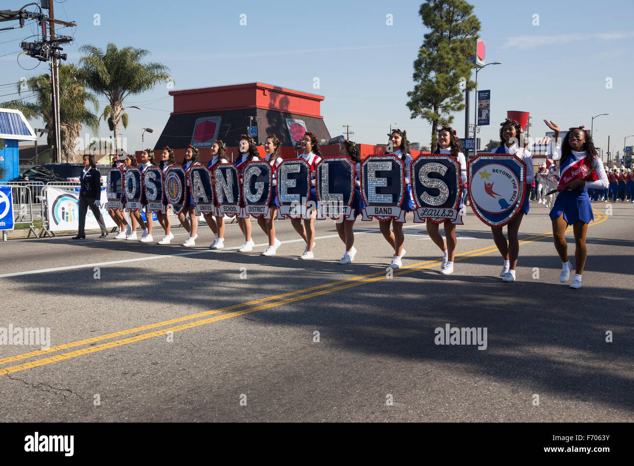 Los Angeles, Kalifornien, USA, Bezirk 19. Januar 2015, 30. jährlichen Martin Luther King Jr. Kingdom Day Parade, LA alle Blaskapelle Stockfoto
