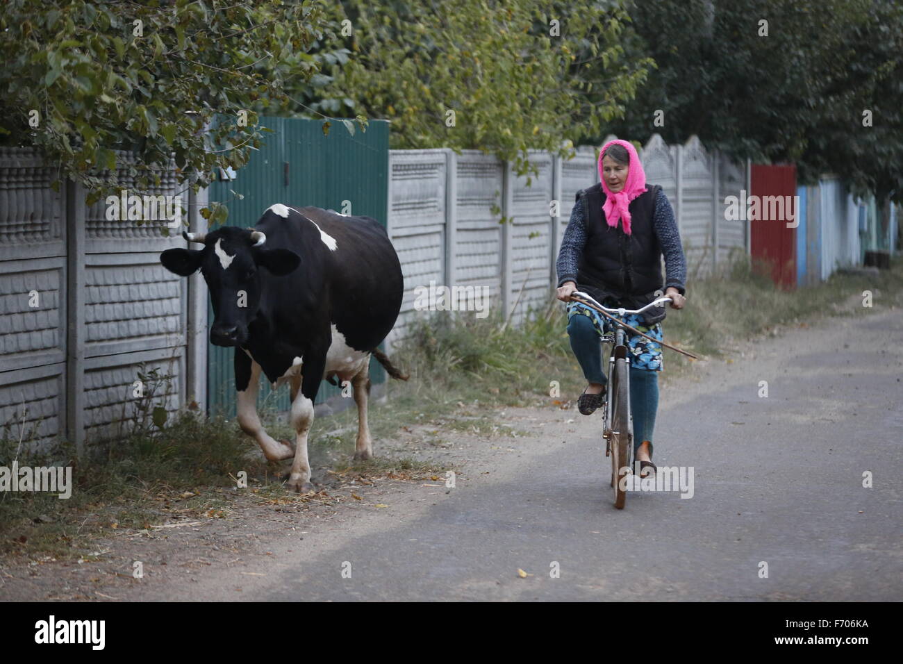 während einer Reise in die Ukraine Foto 2014 während des Krieges mit Russland und ukrainische Pro-Russen. Stockfoto