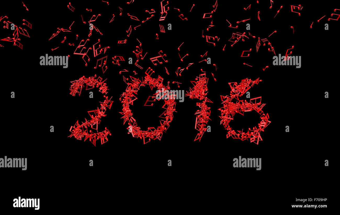 Neues Jahr 2016 aus den Notizen gemacht Stockfoto