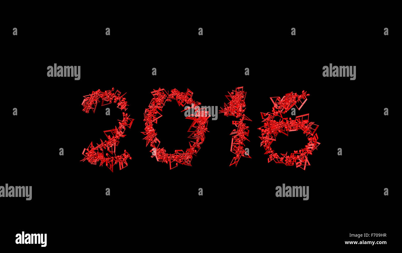 Neues Jahr 2016 aus den Notizen gemacht Stockfoto