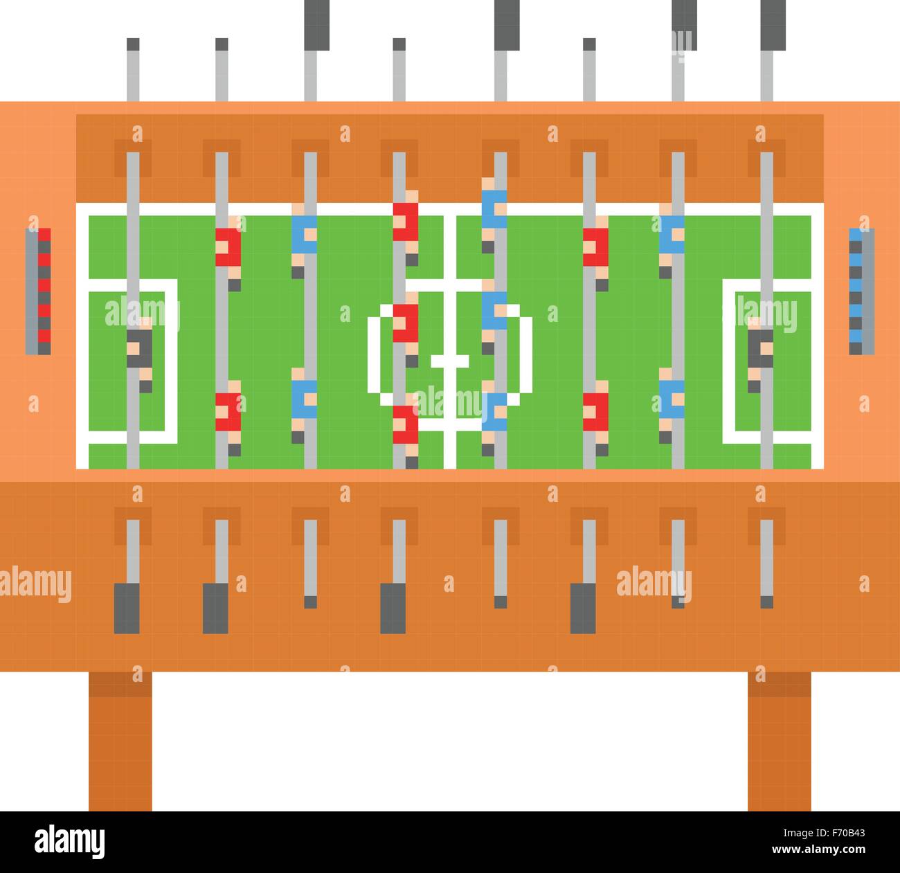 Tabelle Fußball Pixel Kunst Vektor-Illustration. Kicker, bar-Fußball Stock Vektor
