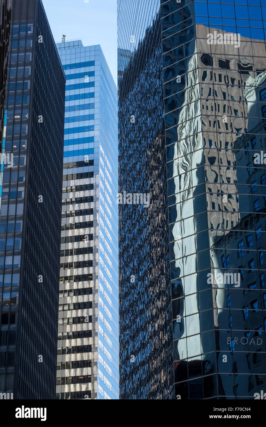 Moderne Wolkenkratzer in New York Financial District in Lower Manhattan Stockfoto