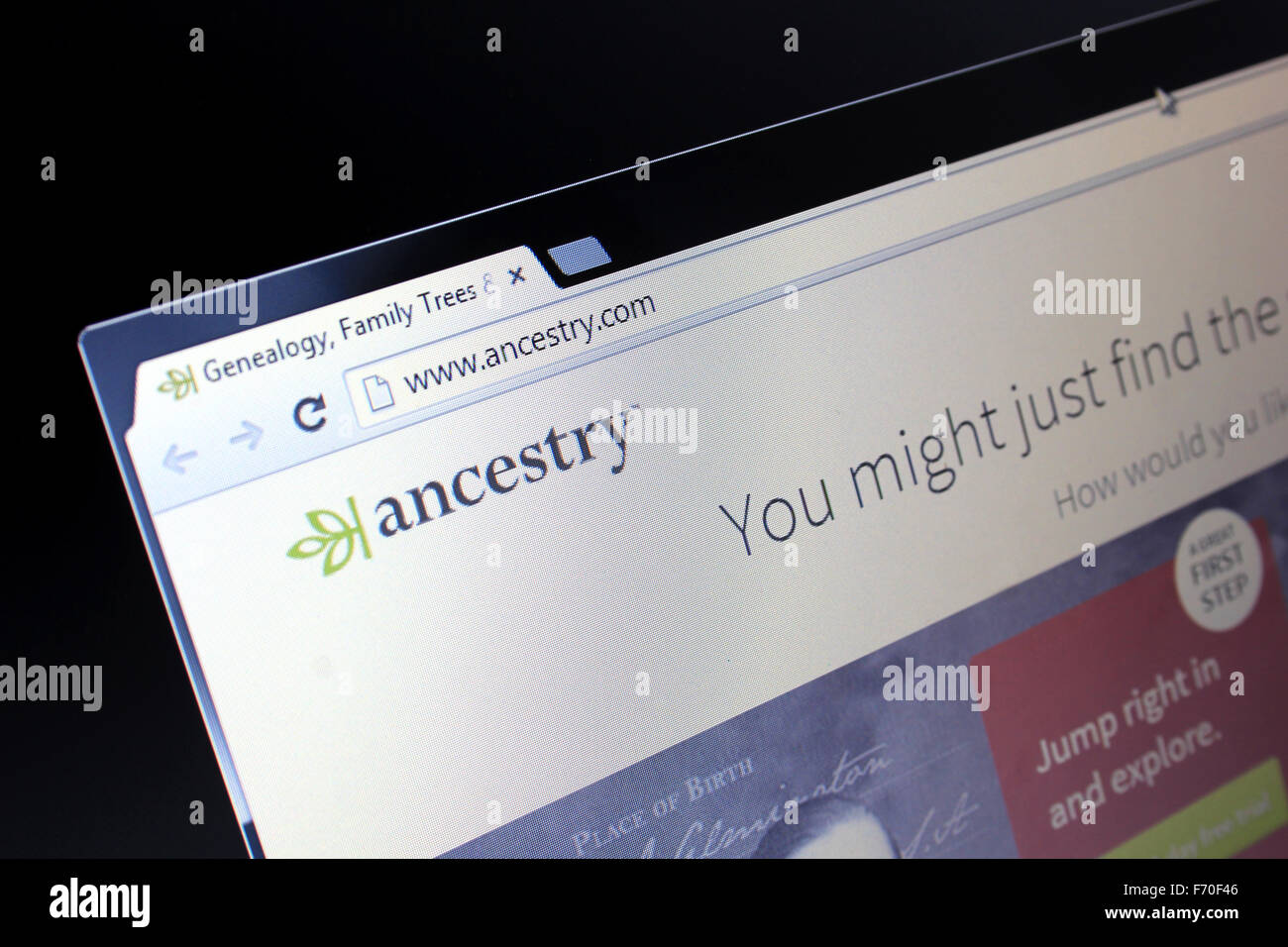Ancestry.com Stockfoto