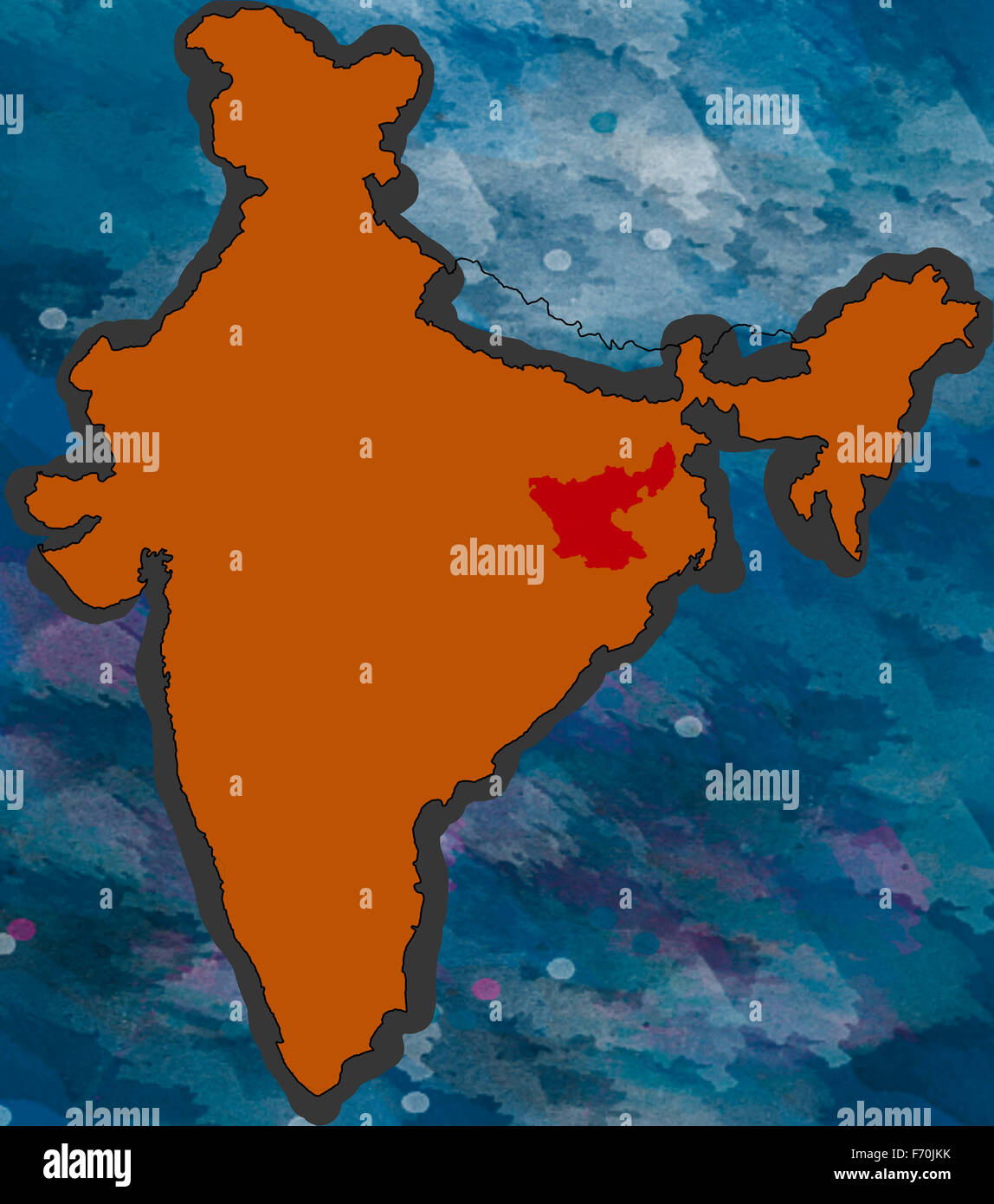 Abbildung, Jharkhand Lage Karte, Indien, Asien Stockfoto