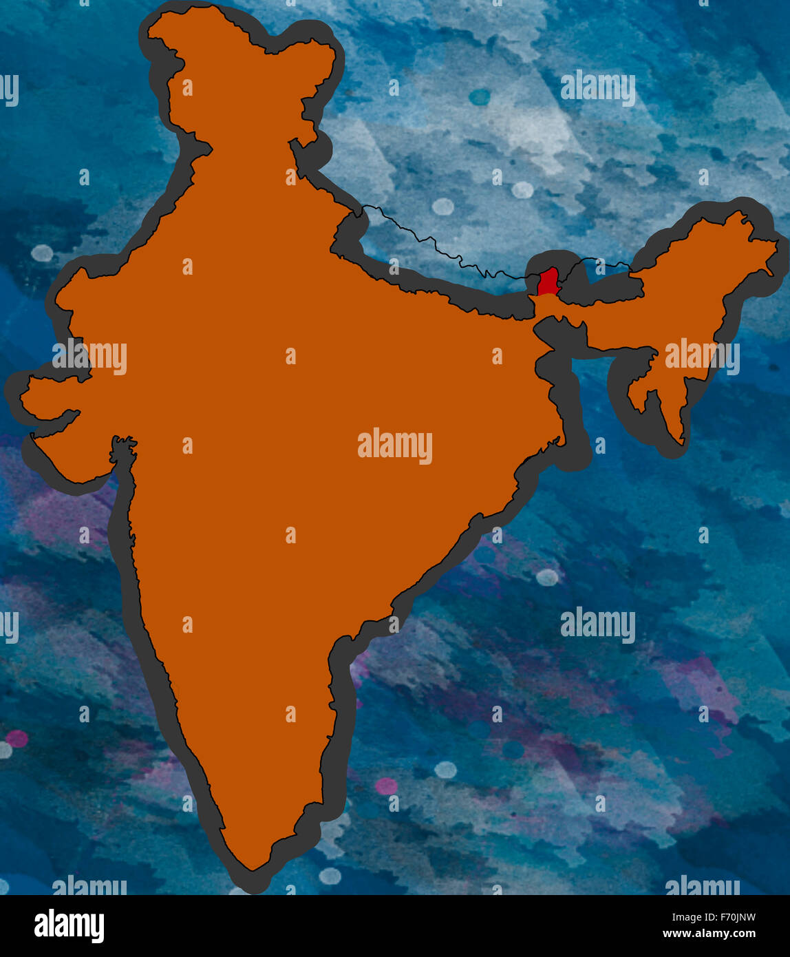 Abbildung, Sikkim Lage Karte, Indien, Asien Stockfoto