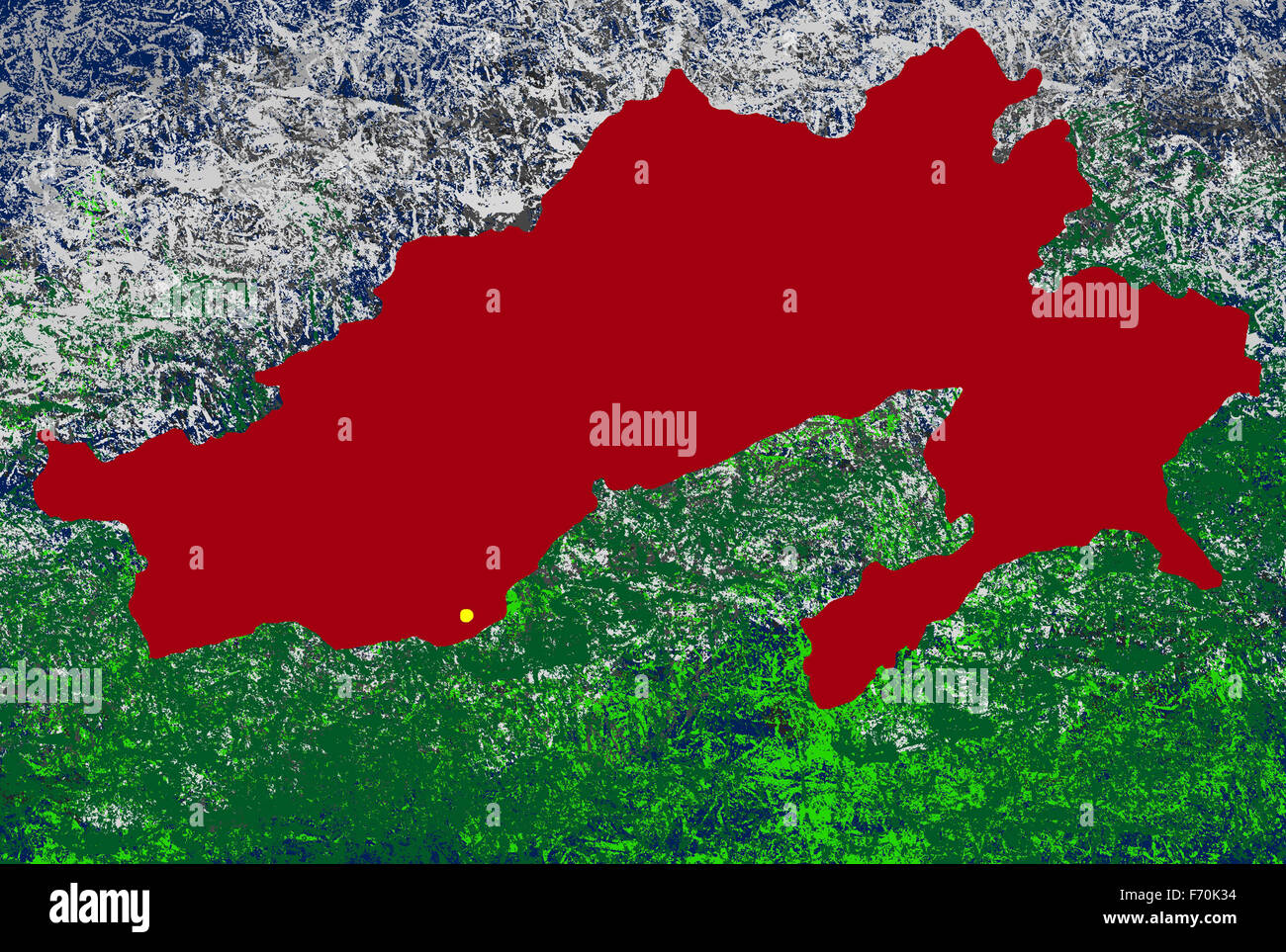 Abbildung, Arunachal Pradesh Lage Karte, Indien, Asien Stockfoto