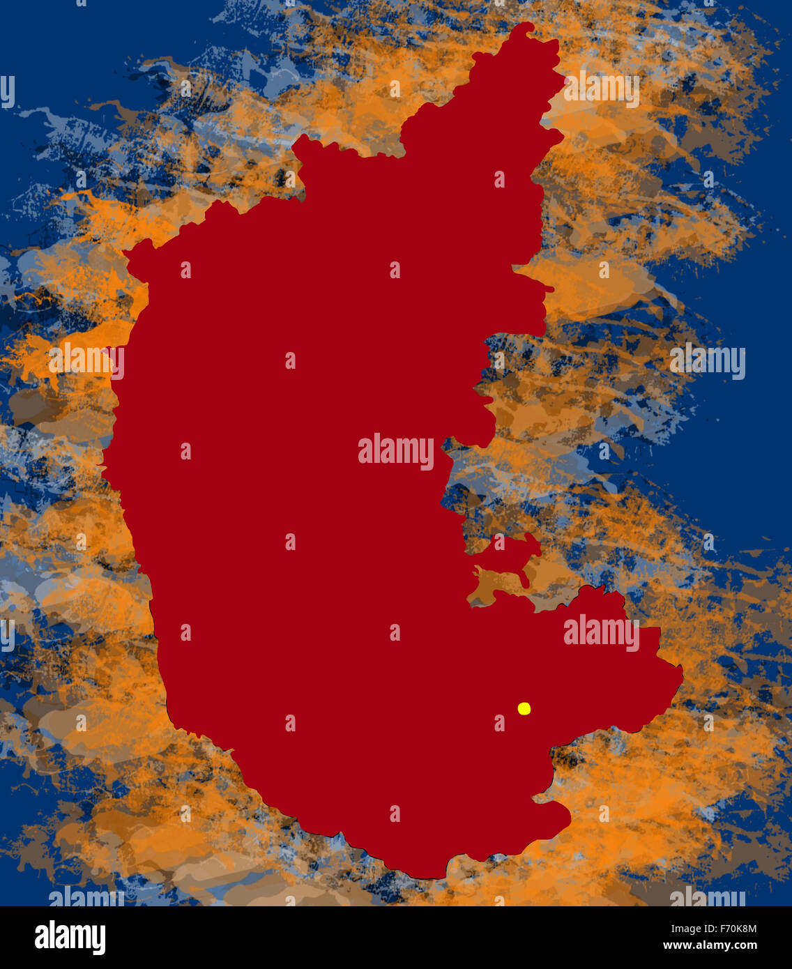 Abbildung, Karnataka Lage Karte, Indien, Asien Stockfoto