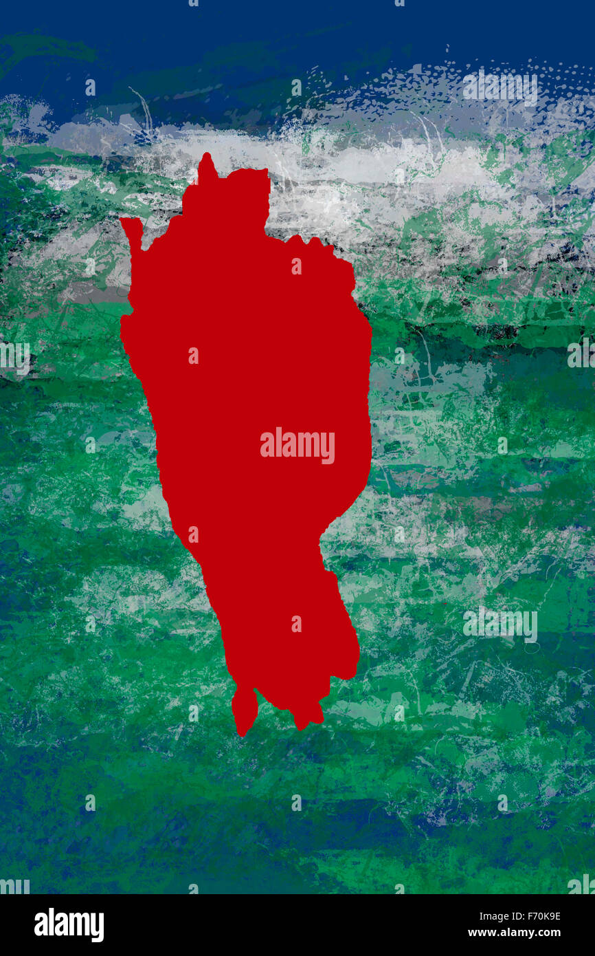 Abbildung, Mizoram Lage Karte, Indien, Asien Stockfoto