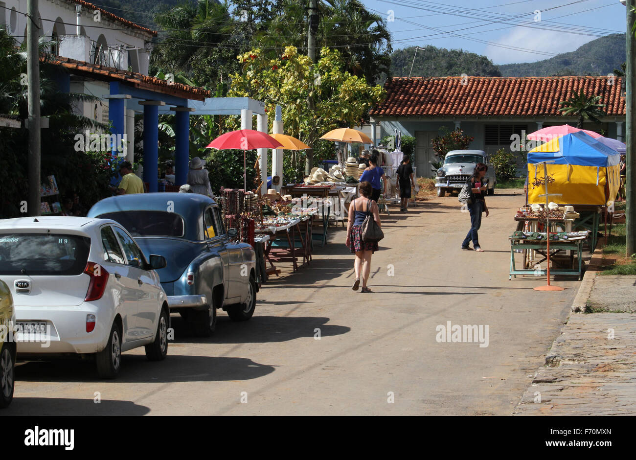 Kuba-Vinales-Straßenmarkt Stockfoto