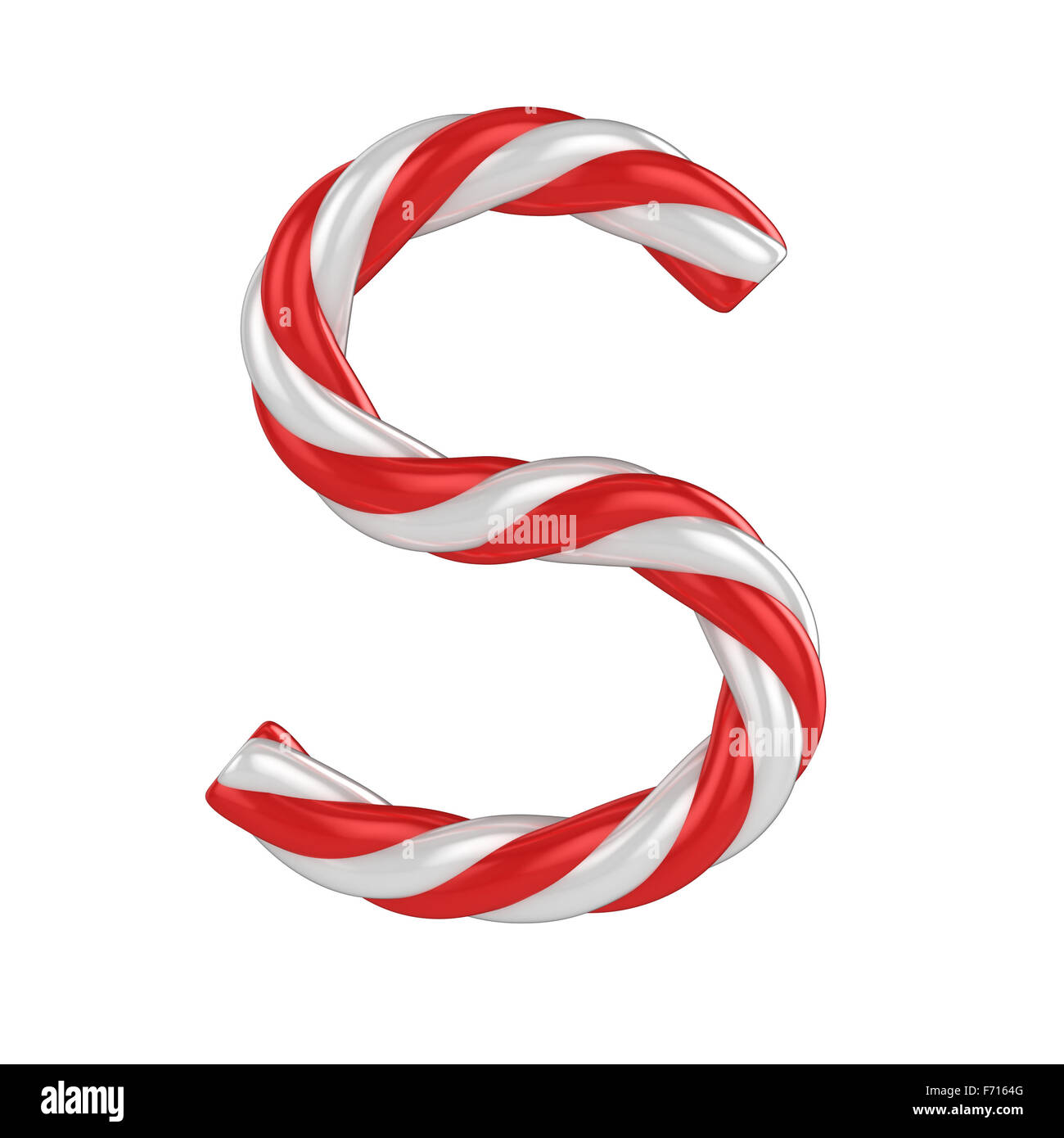 Christmas Candy Cane Schriftart - Buchstabe S Stockfoto