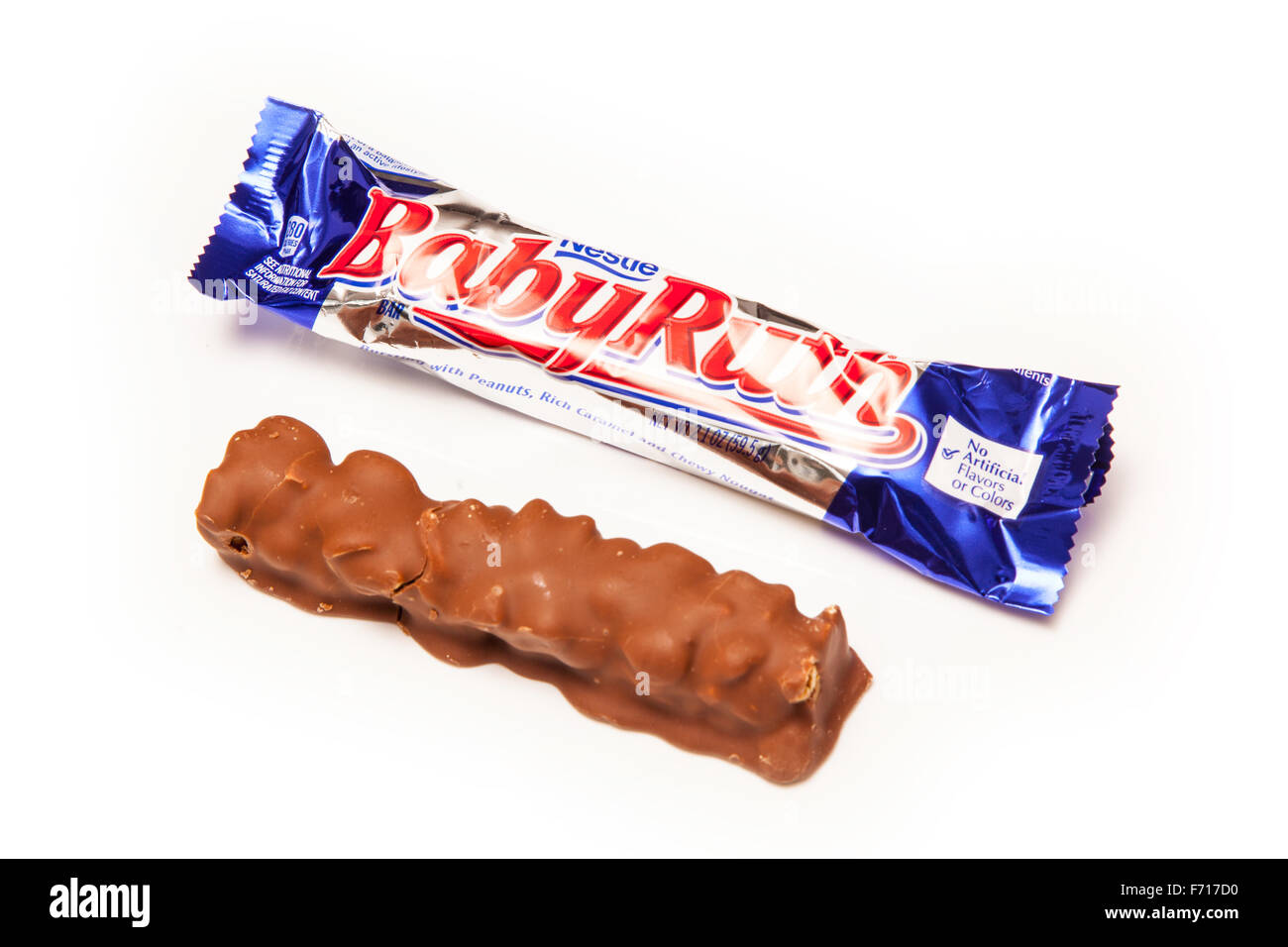 Baby Ruth, amerikanische Schokolade Schokoriegel, enthält Erdnüsse, Karamell und Nougat bedeckt in Schokolade. Stockfoto