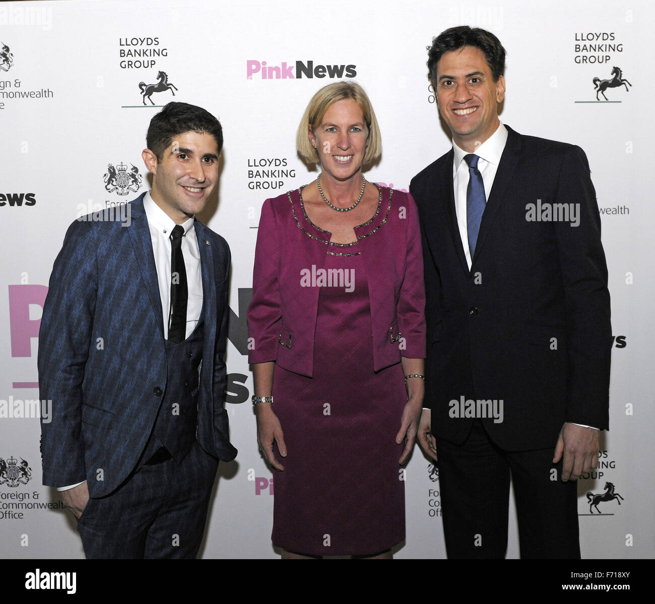 3rd annual Pink News Awards mit: Ben Cohen, Karin Koch, Ed Milliband Where: London, Vereinigtes Königreich bei: 21. Oktober 2015 Stockfoto