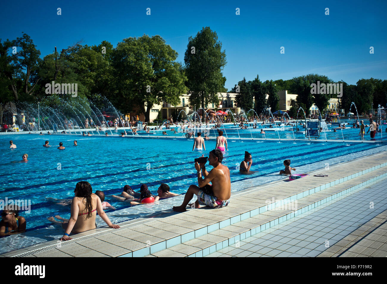 Palatinus Strand Margareteninsel Budapest Ungarn Stockfotografie Alamy