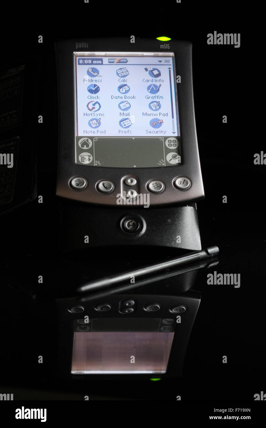 Palm Pilot M515 handheld Veranstalter mit Farbbildschirm und Stift - ein Vorläufer der heutigen Smartphones Stockfoto