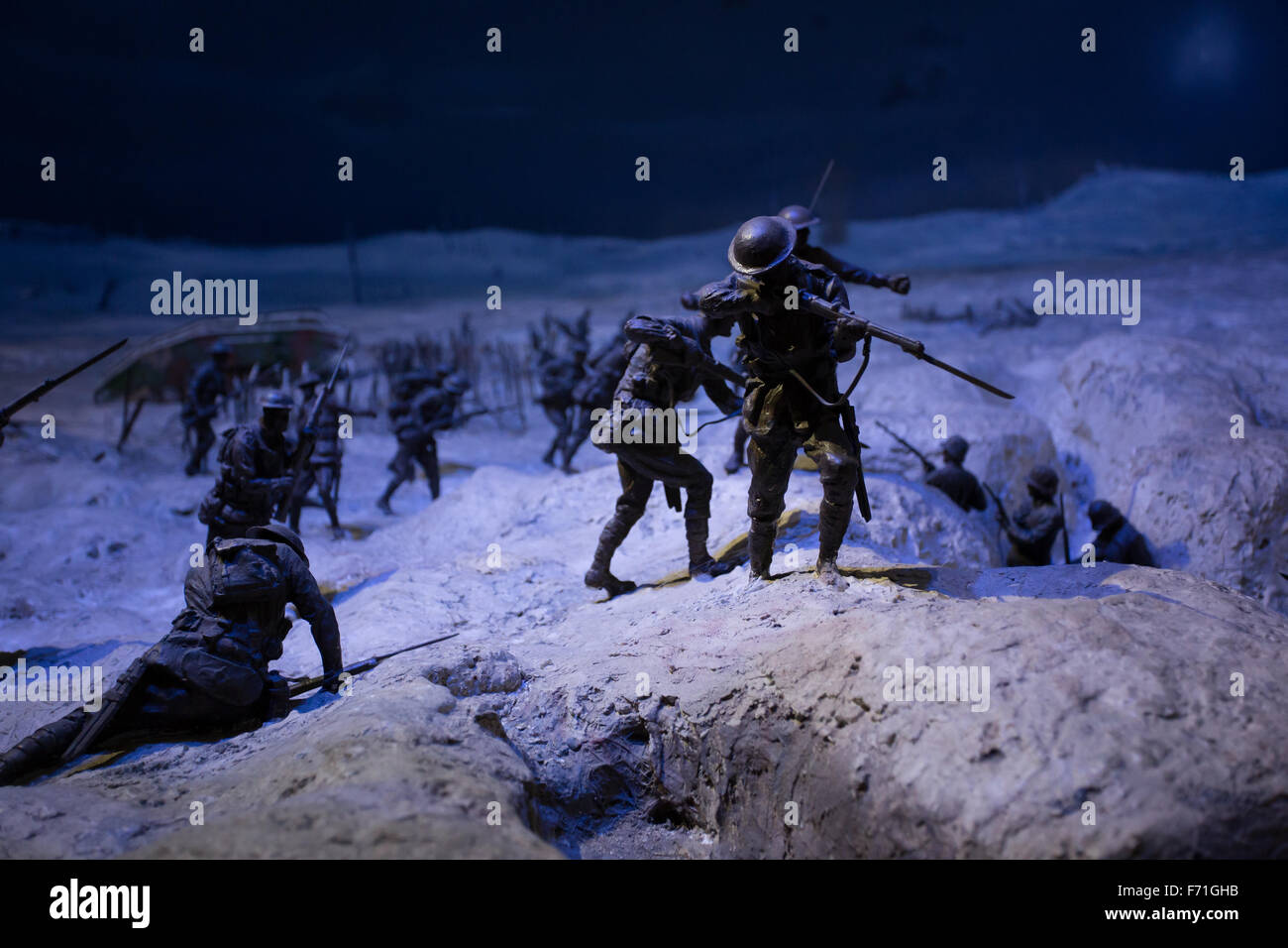 Modell Soldaten Graben Zweiter Weltkrieg Stockfoto