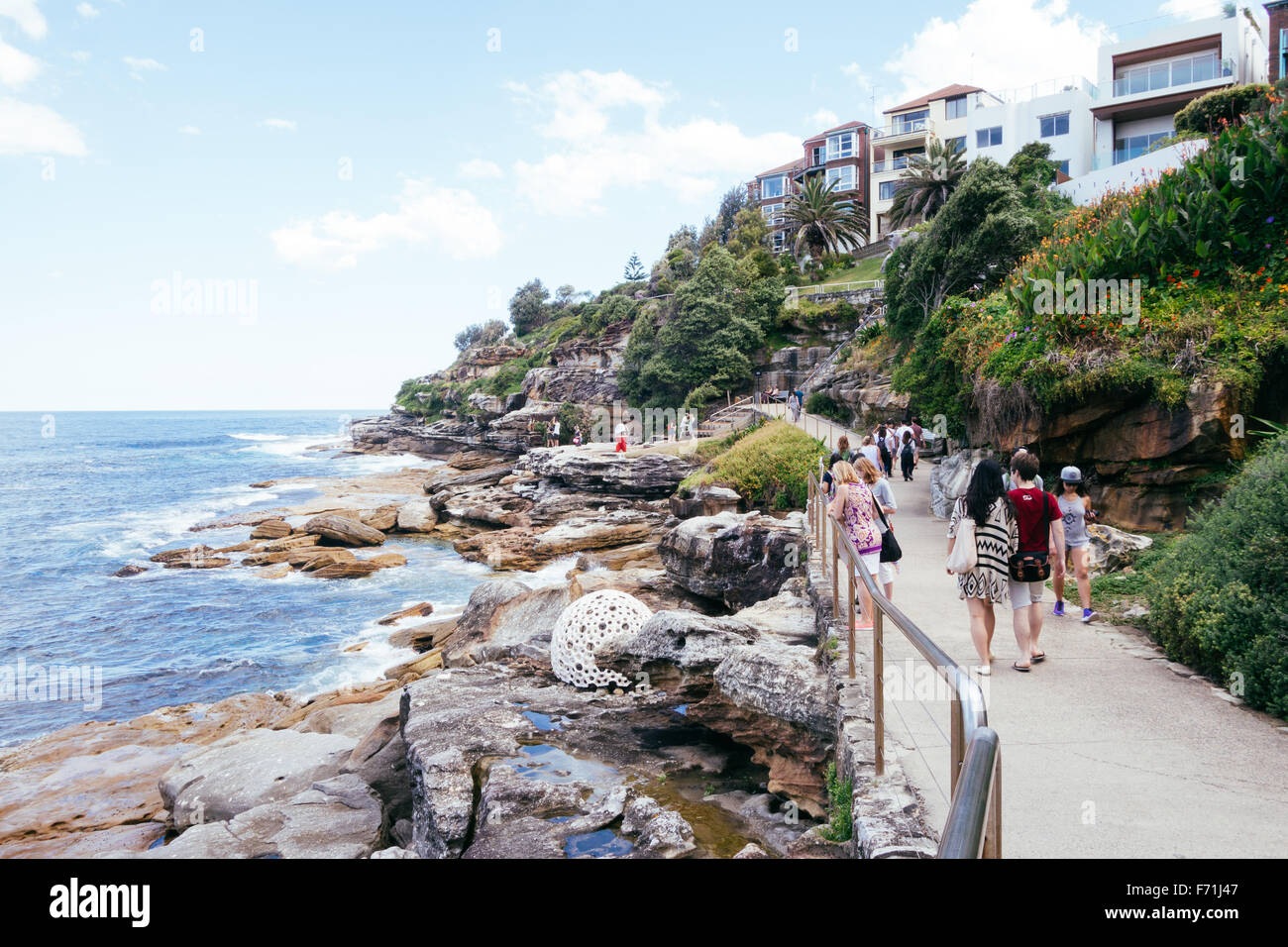 Spaziergang entlang der Küste Bondi beach Stockfoto