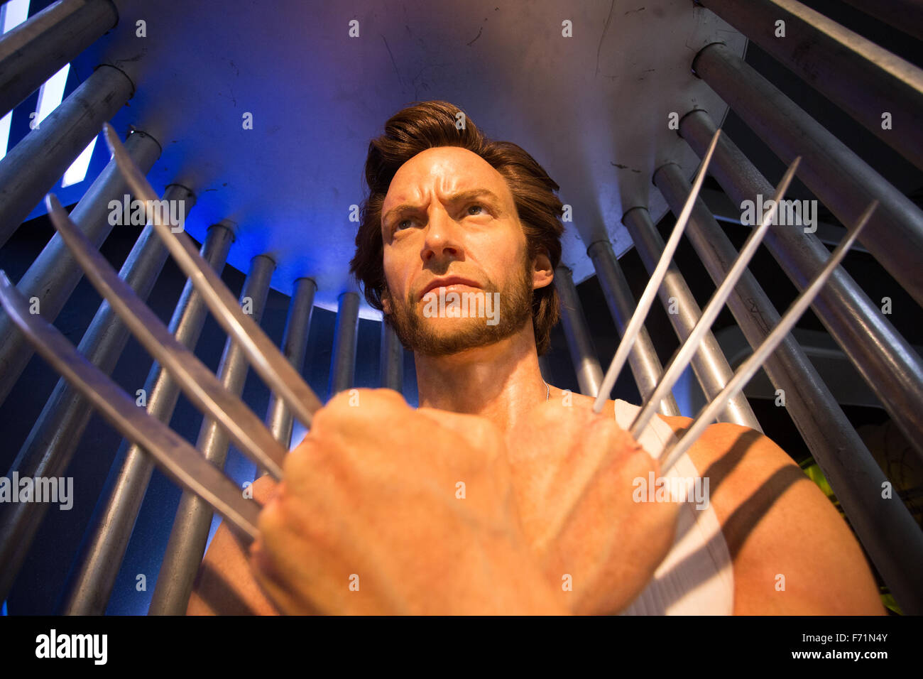 Hugh Jackman Wolverine Wachsfigur Stockfoto