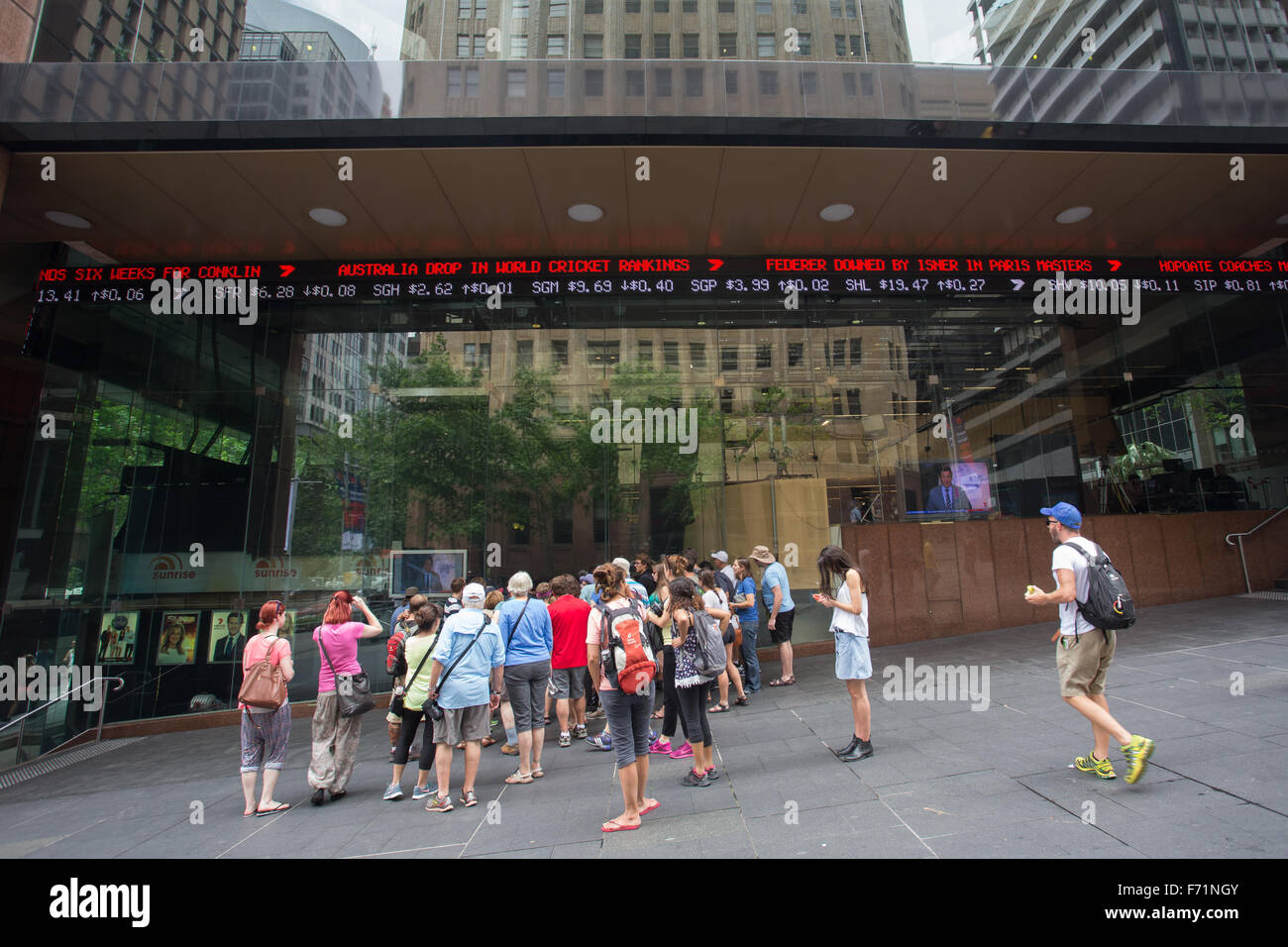 Reisegruppe finanzielle Geschäftsviertel von Sydney Stockfoto