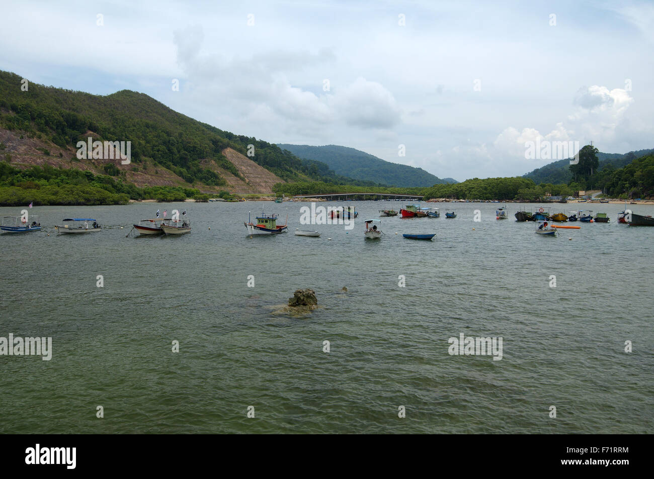 Viele Boote in der Golf Redang Island, Malaysia, Asien Stockfoto