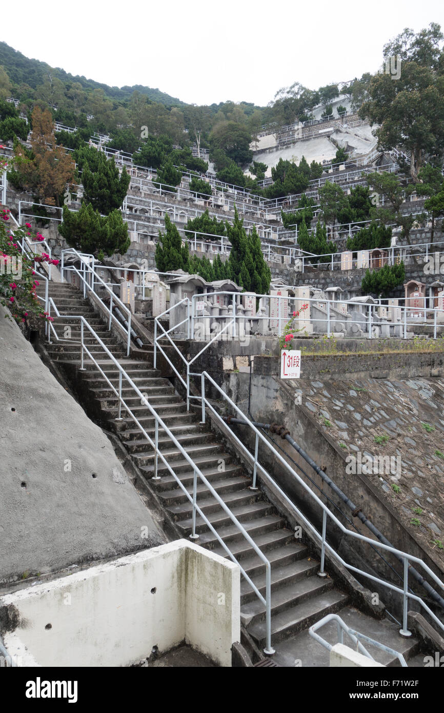 Friedhof Hong Kong Chai wan Stockfoto